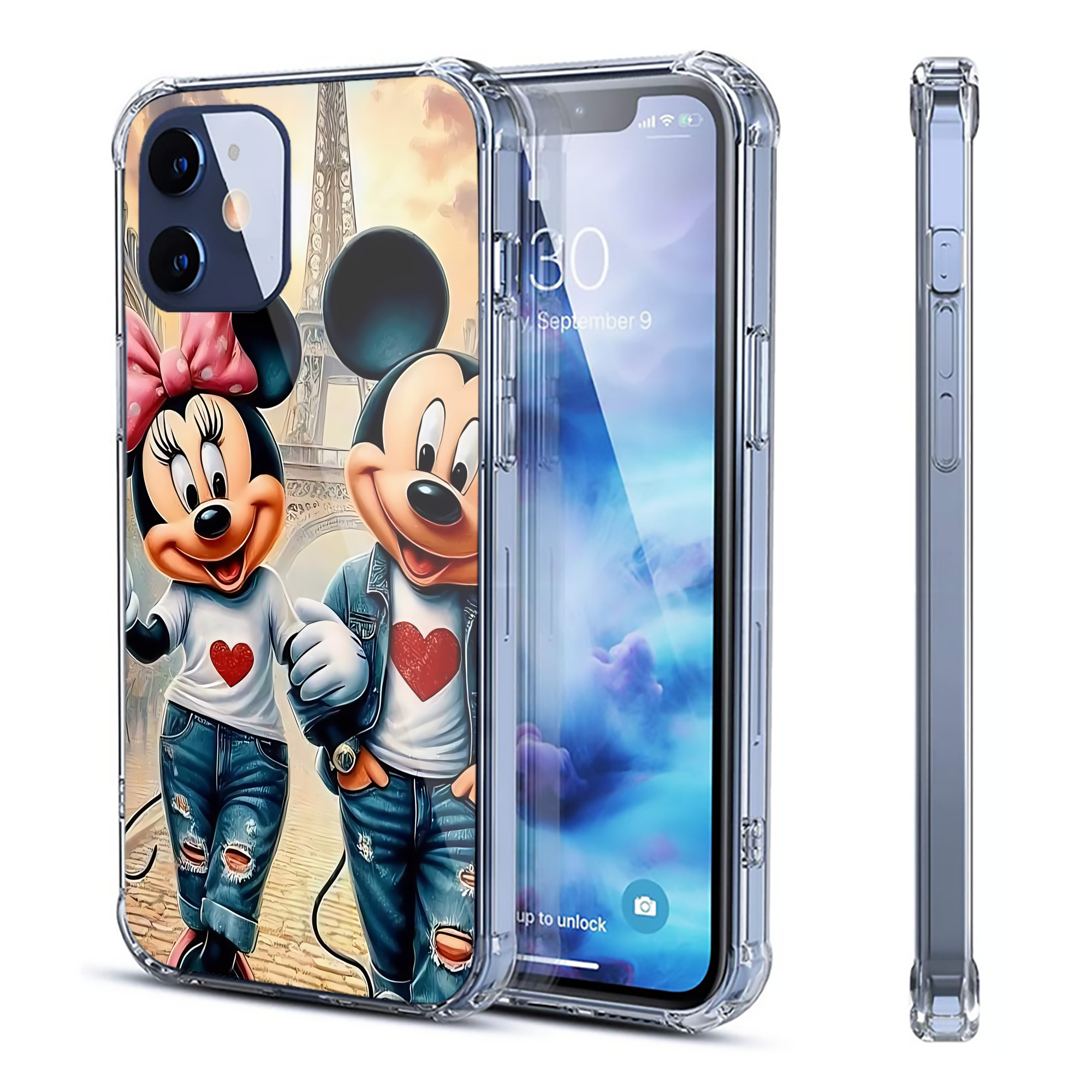 （画像用） ミッキーマウス Mickey Mouse 【iPhone 12シリーズ対応】透明スマホケース（クリアソフトケース）